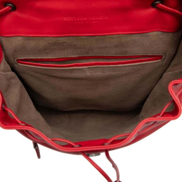 BOTTEGA VENETA Red Leather Intrecciato Backpack main image 5